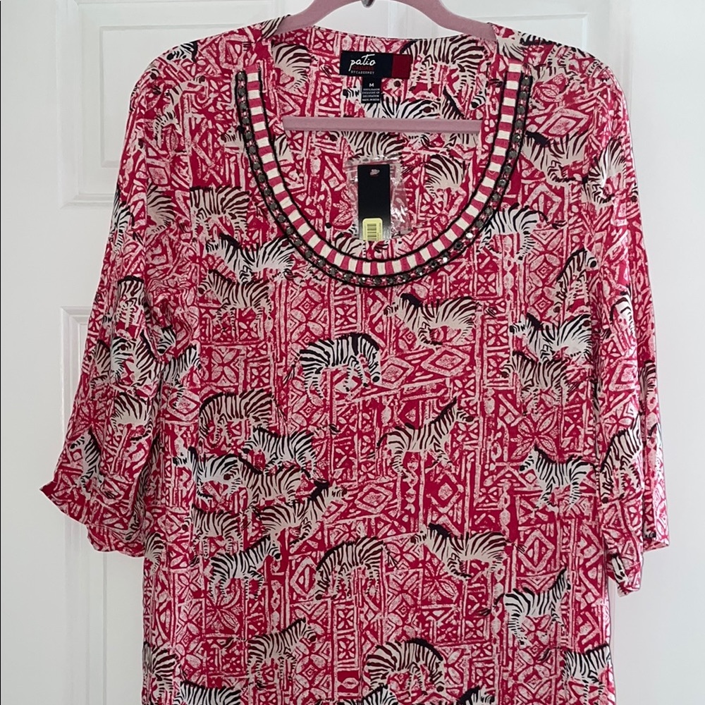 Women's Long Zebra Print Patio Dress/Caftan